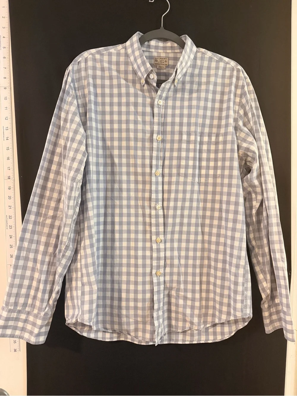 J. Crew Light Blue and White Gingham Button-Down Shirt
